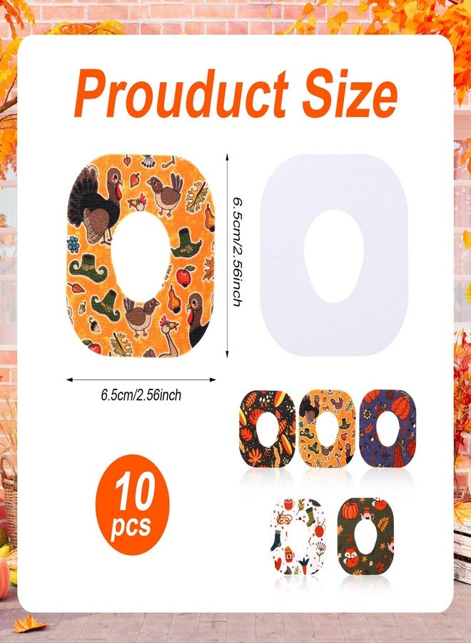 XIHIRCD 10pcs Waterproof Sensor Over Patches for Dexcom G7, Adhesive CGM Sensor Overpatches Overlay Stickers Patches Thanksgiving Themed Covers Accessories (5 Motifs) - Image 2